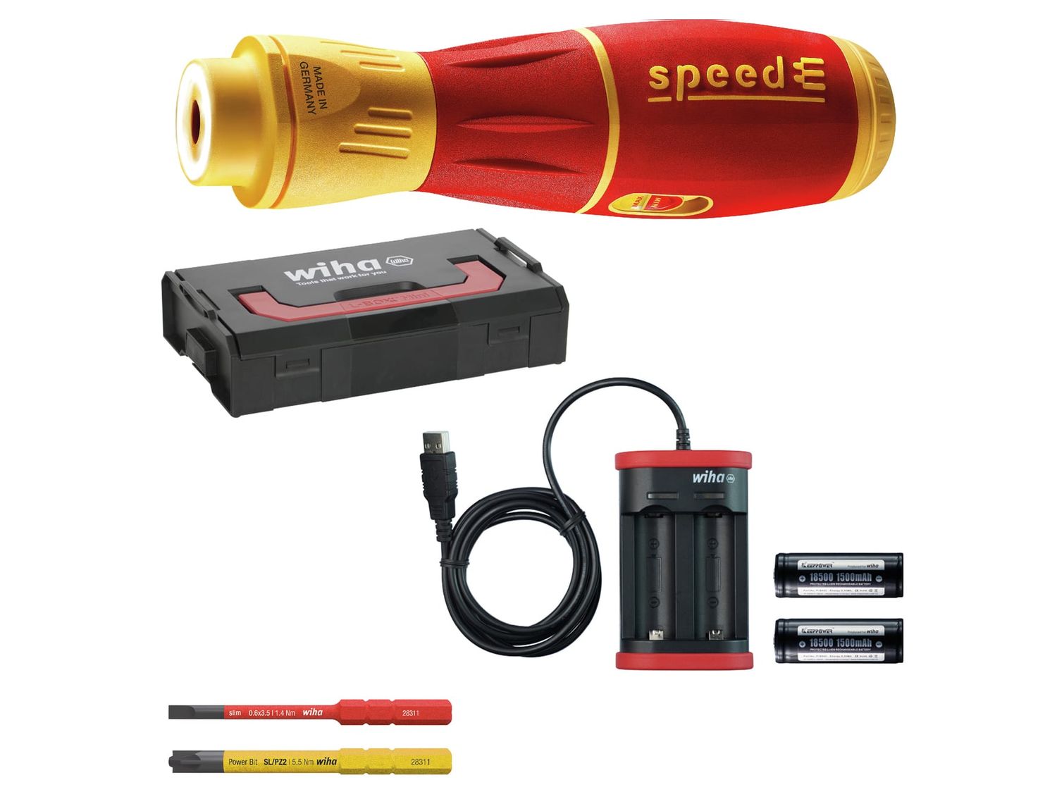 Wiha WHA44318 speedE II electric E-screwdriver Set, 7 Piece