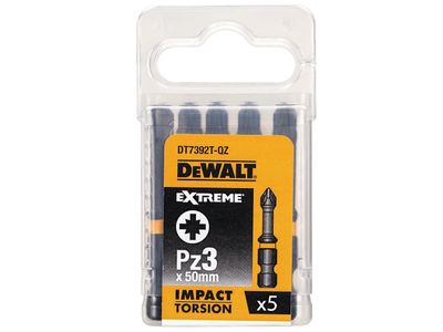 DEWALT DEWDT7392TQZ Extreme Impact Torsion Bits PZ3 x 50mm (Pack 5)