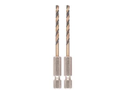DEWALT DEWDT20602QZ BLACK&amp;GOLD Hex HSS-G Drill Bits (2) 3.0mm