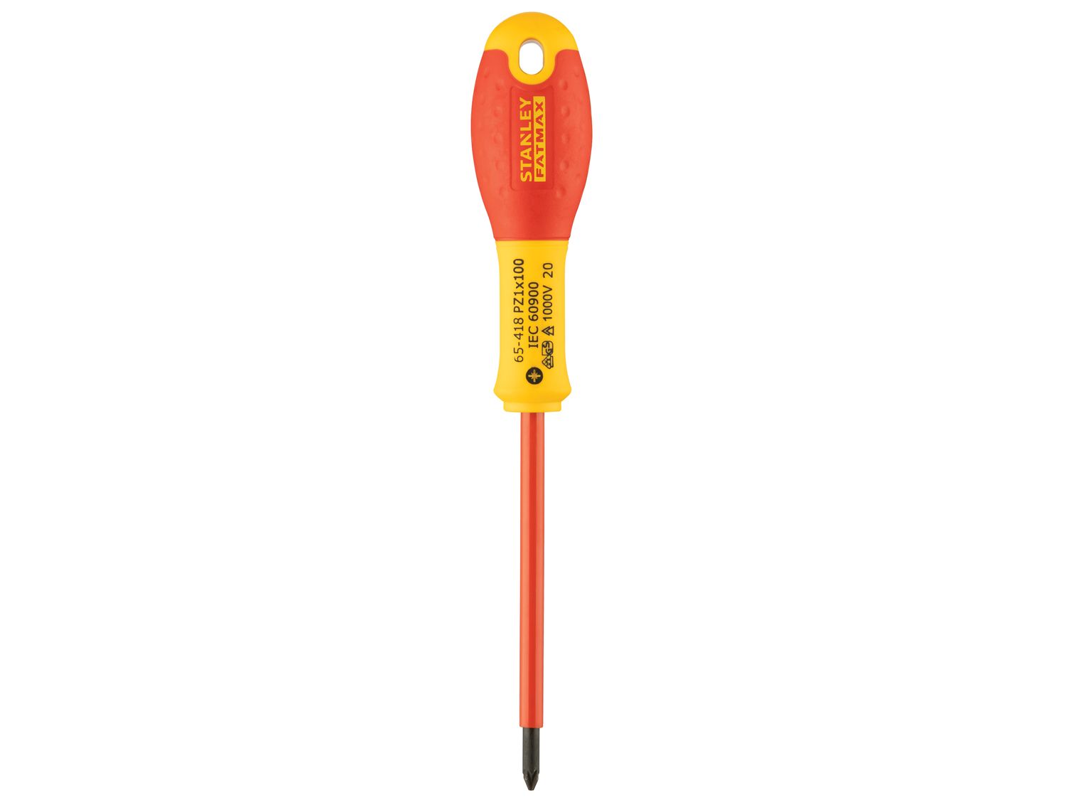 STANLEY STA065418 FatMax VDE Insulated Screwdriver Pozidriv Tip PZ1 x 100mm