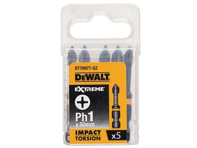DEWALT DEWDT7997TQZ Impact Torsion Bits PH1 x 50mm (Pack 5)