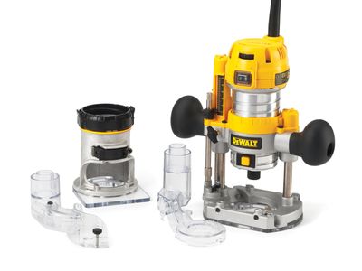 DEWALT DEWD26204K D26204K 1/4in Premium Plunge &amp; Fixed Base Combi Router 900W 240V