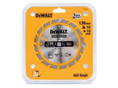 DEWALT DEWDT1946QZ Cordless Construction Trim Saw Blade 136 x 10mm x 16T