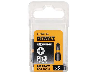 DEWALT DEWDT7995TQZ Impact Torsion Bits PH3 x 25mm (Pack 5)