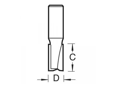 Trend TRETR1214TC TR12 x 1/4 TCT Two Flute Cutter Long Shank 12 x 19mm