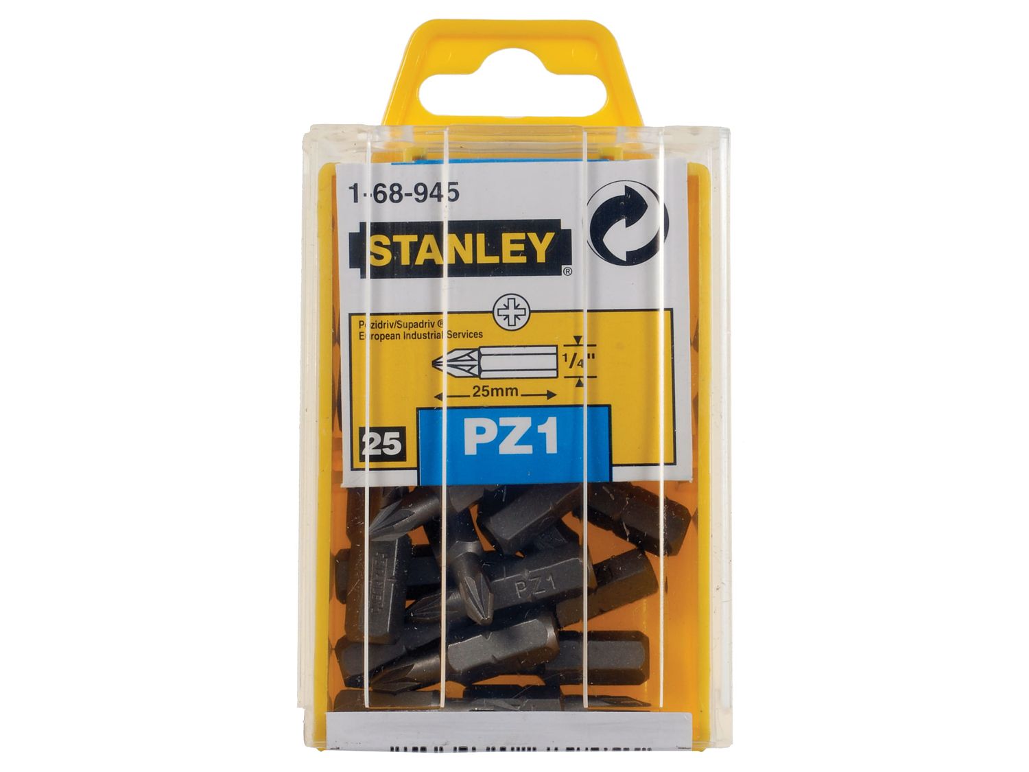 STANLEY STA168945B Pozidriv Bits PZ1 x 25mm (Box 25)