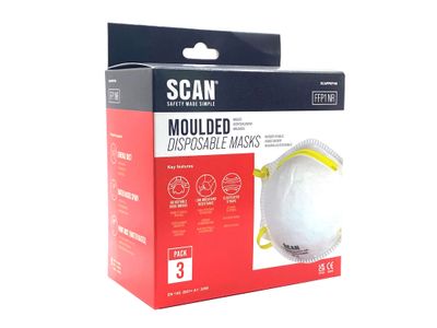 Scan SCAPPEP1M Moulded Disposable Mask FFP1 (Pack of 3)