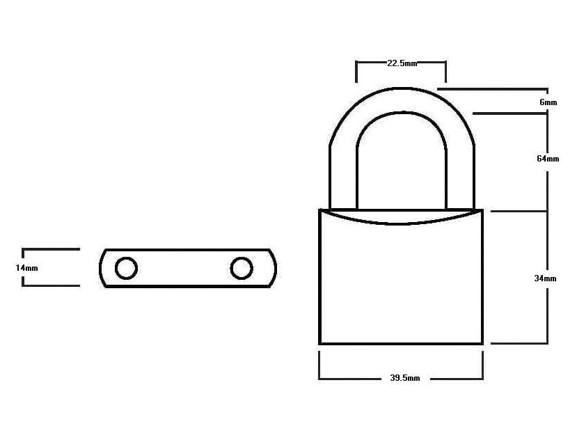 Squire HSQLN4212 LN4LS Lion Brass Padlock 5-Pin 40mm - 65mm Long Shackle