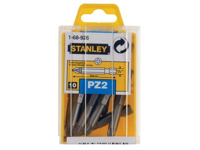 STANLEY STA168926B Pozidriv Power Bits PZ2 x 50mm (Box 10)