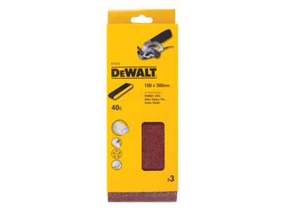 DEWALT DEWDT3312QZ Sanding Belt 560 x 100mm 40G Pack of 3