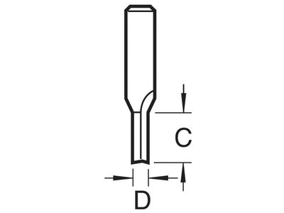 Trend TRE3214TC 3/2 x 1/4 TCT Two Flute Cutter 6.0 x 16mm