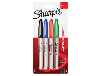 Sharpie SHP1985858 Fine Tip Permanent Marker Assorted (Pack 4)