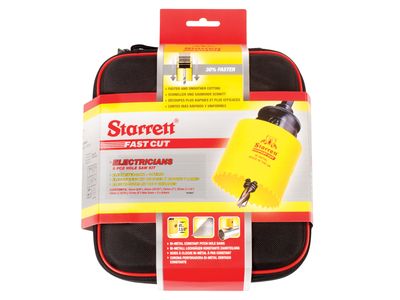 Starrett STRKFC06021 KFC06021 Fast Cut Bi-Metal Electrician&#39;s Holesaw Kit, 8 Piece