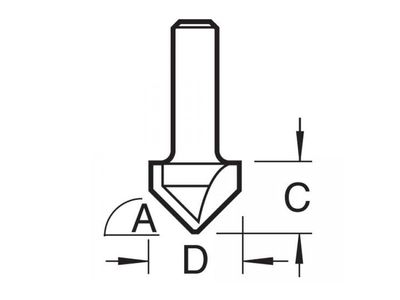 Trend TREC04414TC C044 x 1/4 TCT CraftPro Chamfer V-Groove Cutter 45° 6.0 x 12.7mm