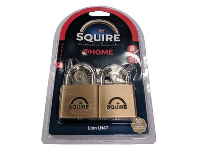 Squire HSQLN4T LN4T Lion Brass Padlocks 5-Pin 40mm Twin Pack (2 x LN4KA)