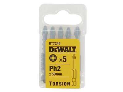 DEWALT DEWDT7246QZ DT7246 Torsion Bits PH2 x 50mm (Pack 5)