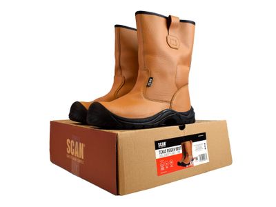 Scan SCAFWTEXAS10 Texas Lined Rigger Boots Tan UK 10 EUR 44