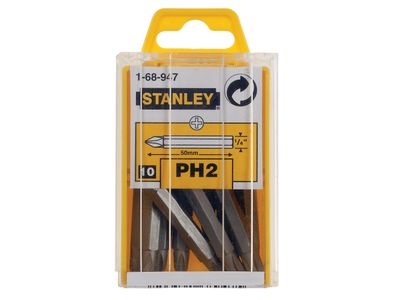 STANLEY STA168947B Phillips Bits PH2 x 50mm (Box 10)