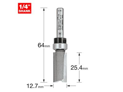 Trend TRE469514TC 46/95 x 1/4 TCT 90° Shank Mounted Template Profiler 12.7 x 25.4mm