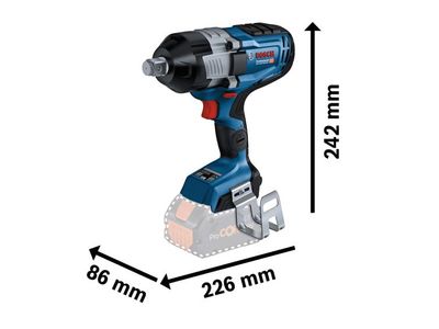 Bosch BSH6019M1070 GDS 18V-1600 HC BITURBO Impact Wrench 18V 2 x 8.0Ah ProCORE18V Li-ion