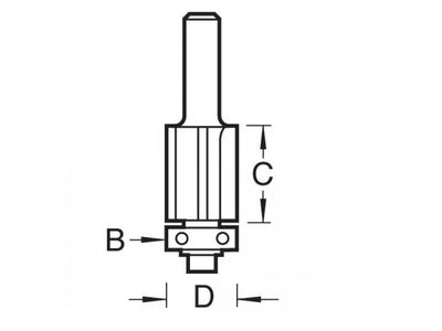 Trend TRE468014TC 46/80 x 1/4 TCT 90° Bearing Guided Triple Flute Cutter 12.7 x 25.4mm