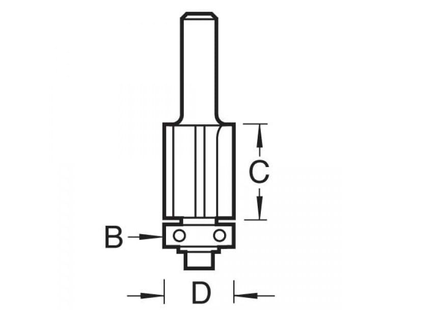 Trend TRE468014TC 46/80 x 1/4 TCT 90° Bearing Guided Triple Flute Cutter 12.7 x 25.4mm