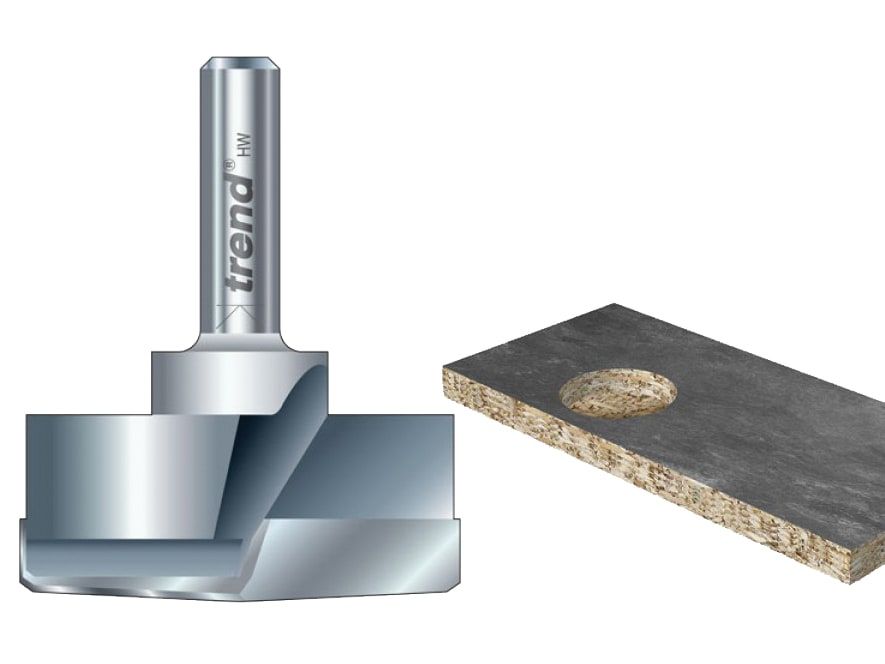 Trend TRET4213514T T421/35 x 1/4 TCT Hinge Sinking Bit 35mm Diameter
