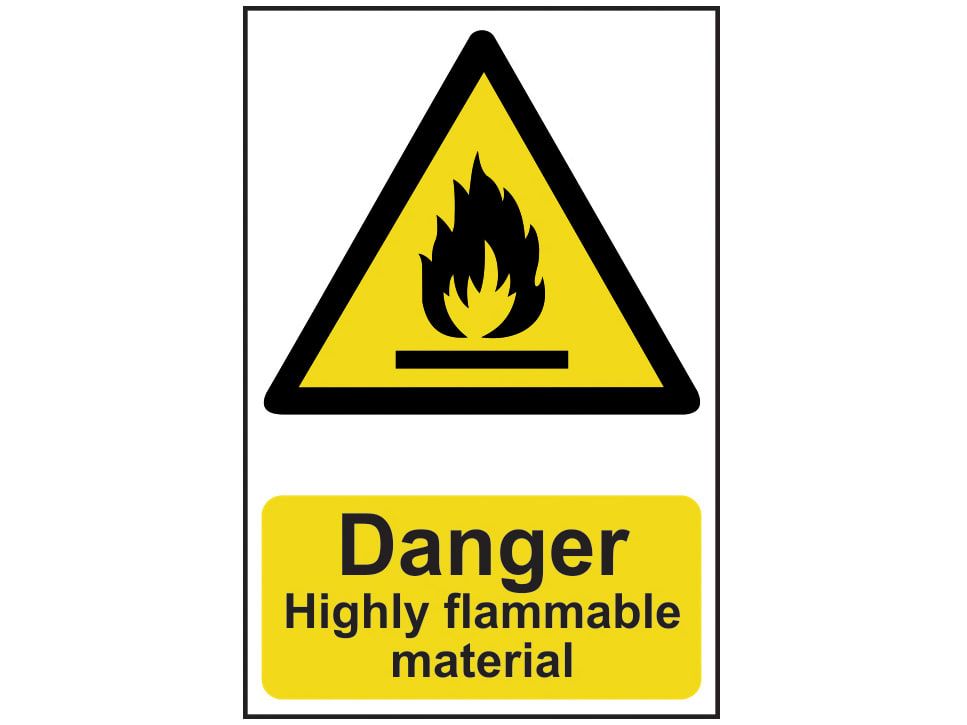 Scan SCA0901 Danger Highly Flammable Material - PVC Sign 200 x 300mm