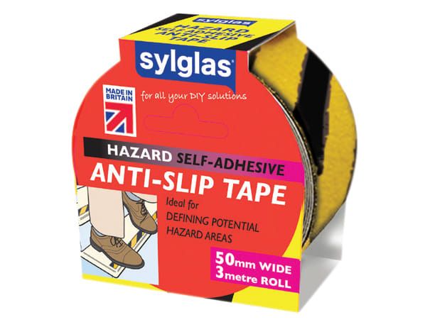 Sylglas SYLASTBLY Anti-Slip Tape 50mm x 3m Black &amp; Yellow Hazard