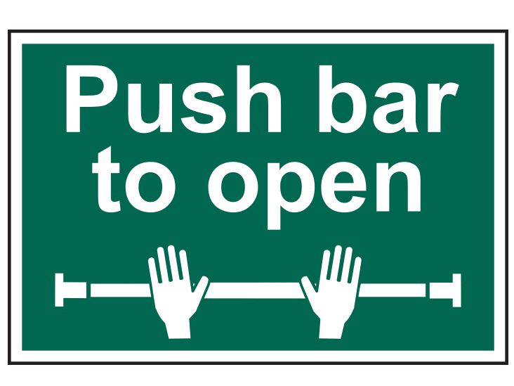 Scan SCA1523 Push Bar To Open - PVC Sign 300 x 200mm
