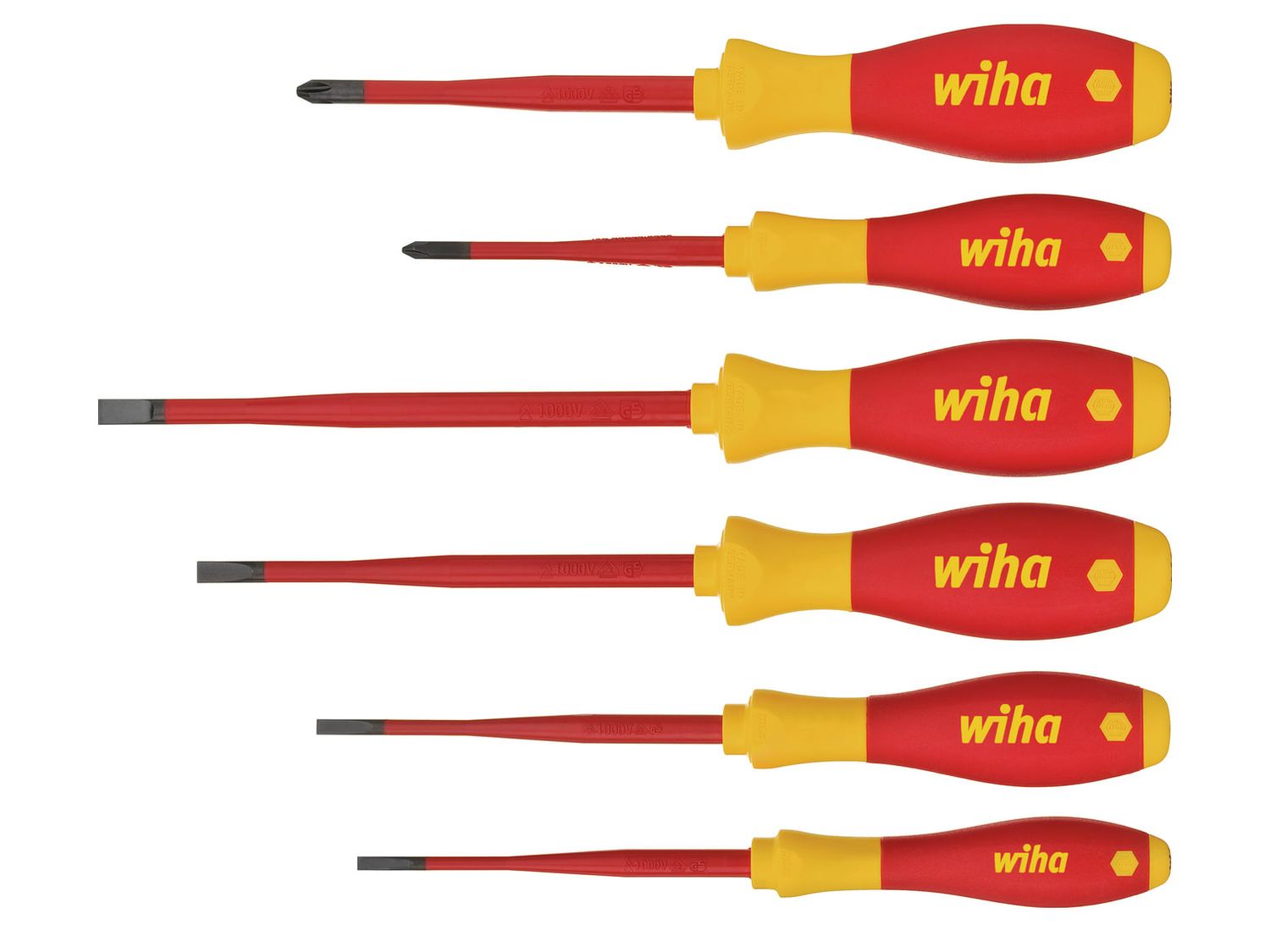 Wiha WHA35389 SoftFinish electric slimFix SL/PH Screwdriver Set, 6 Piece