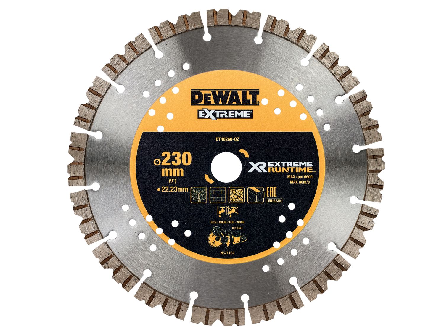 DEWALT DEWDT40260QZ DT40260 Extreme Diamond Cutting Blade 230 x 22.23mm