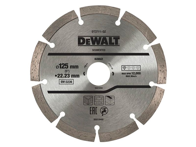 Dewalt DT3711 125mm x 22.23mm Segmented Diamond Blade