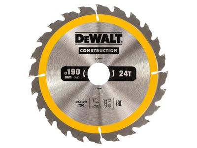 DEWALT DEWDT1944QZ Portable Construction Circular Saw Blade 190 x 30mm x 24T