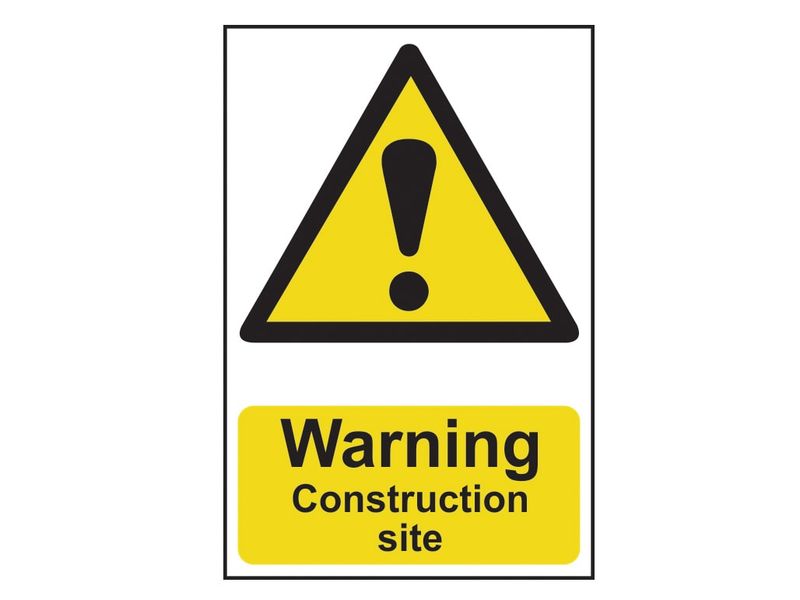 Scan SCA0958 Warning Construction Site - PVC Sign 200 x 300mm