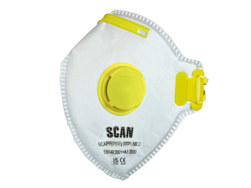 Scan SCAPPEP1FFVB Fold Flat Valved Disposable Mask FFP1 (Pack of 10)