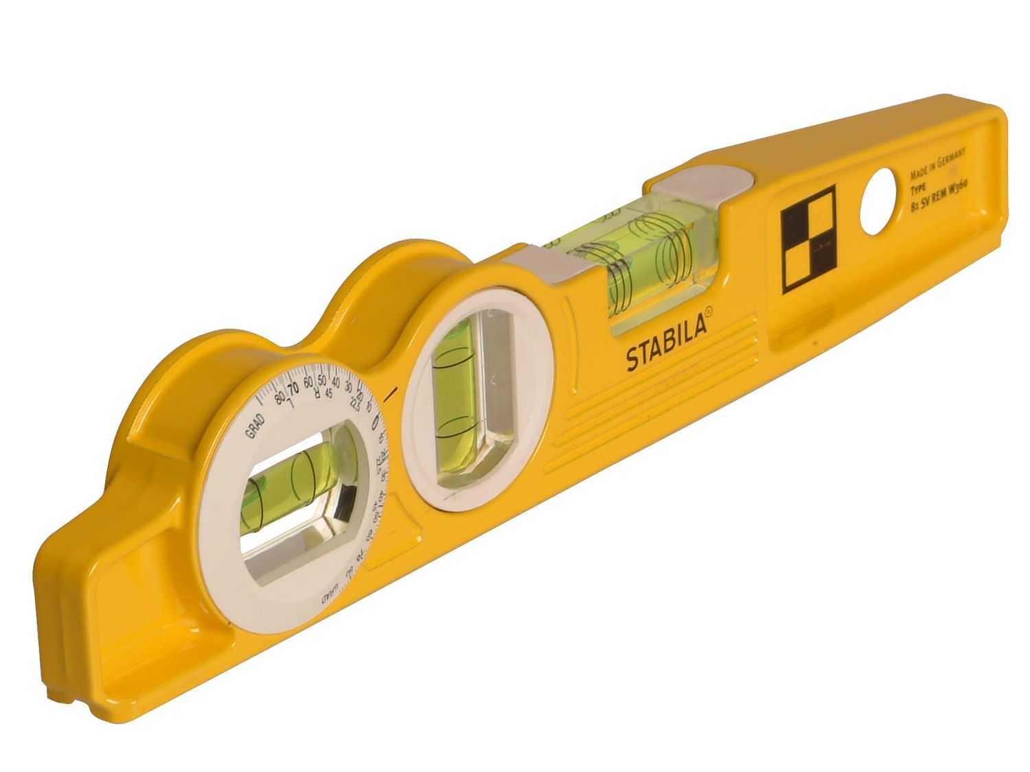 Stabila 16670 - 81 SV REM W360 Rare Earth Magnetic Torpedo Level 25cm Rotating