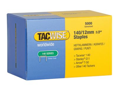Tacwise TAC0343 140 Galvanised Staples 12mm (Pack 5000)