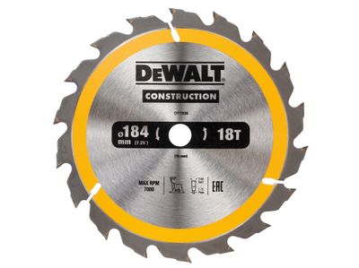 Dewalt DT1938 Portable Construction Circular Saw Blade 184 x 16mm x 18T