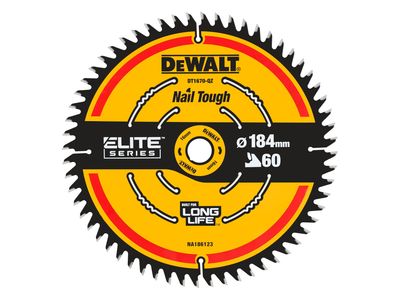 DEWALT DEWDT1670QZ ELITE™ Series Mitre Saw Blade 184 x 16mm x 60T