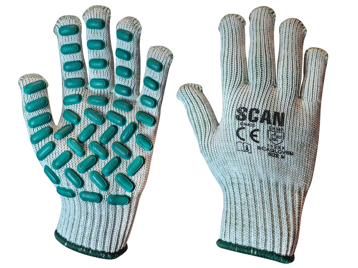Scan SCAGLOVRM Vibration Resistant Latex Foam Gloves - M (Size 8)
