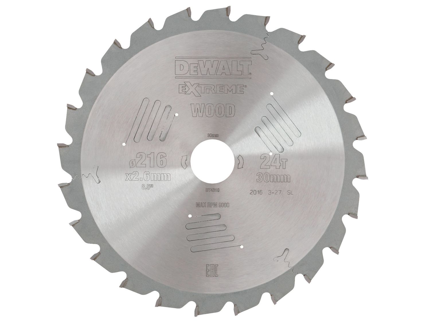 DEWALT DEWDT4310QZ Series 60 Circular Saw Blade 216 x 30mm x 24T ATB/Neg