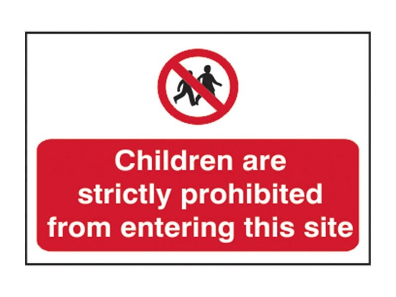 Scan SCA4054 Children Prohibited From Entering Site - PVC Sign 600 x 400mm