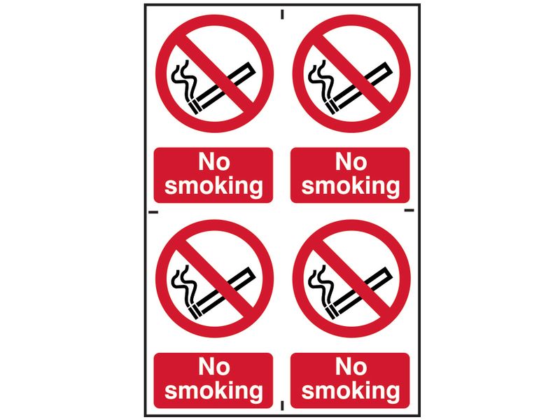 Scan SCA0552 No Smoking - 4 PVC Signs 100 x 150mm