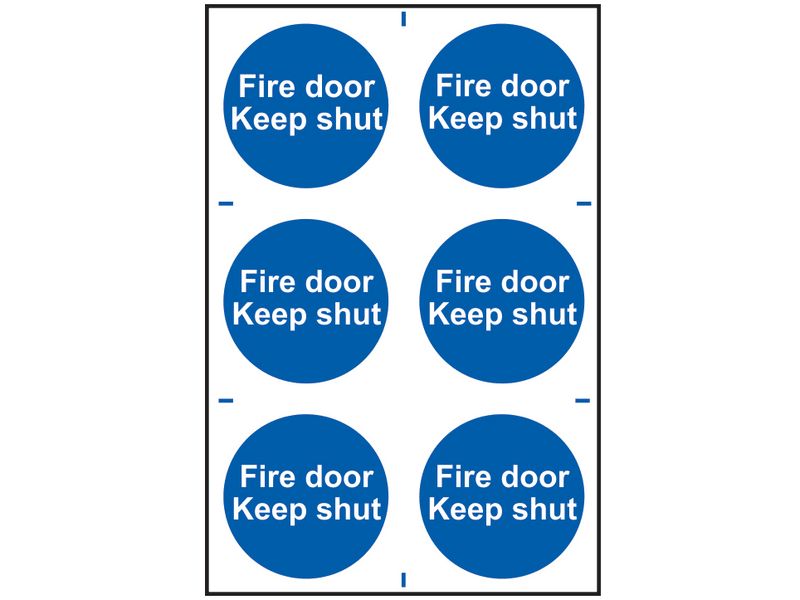Scan SCA0151 Fire Door Keep Shut - 6 PVC Signs 100 x 100mm