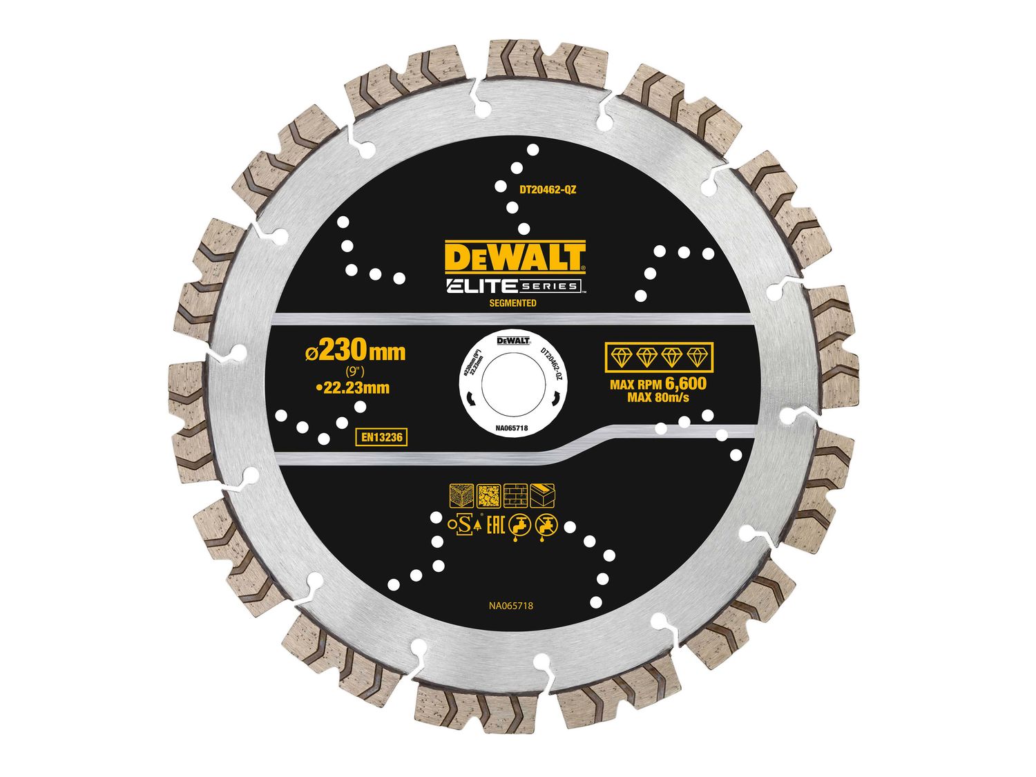 DEWALT DEWDT20462QZ ELITE SERIES™ All Purpose Diamond Segmented Wheel 230 x 22.2mm