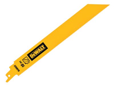 DEWALT DEWDT90388QZ Bi-Metal 1in High Metal Reciprocating Blade 228mm x 18 TPI (Pack 5)