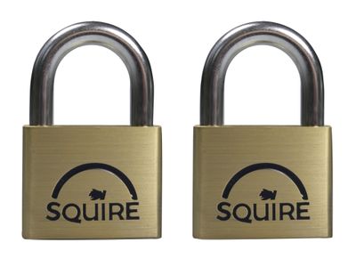 Squire HSQLN5T LN5T Lion Brass Padlocks 5-Pin 50mm Twin Pack