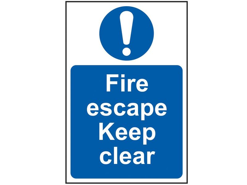 Scan SCA0158 Fire Escape Keep Clear - PVC Sign 200 x 300mm