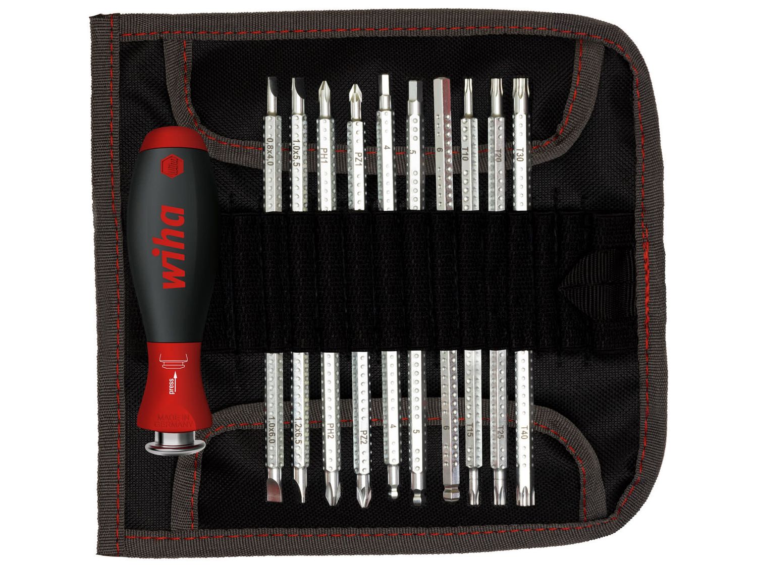 Wiha WHA03591 SYSTEM 6 SoftFinish Interchangeable Screwdriver Set, 12 Piece